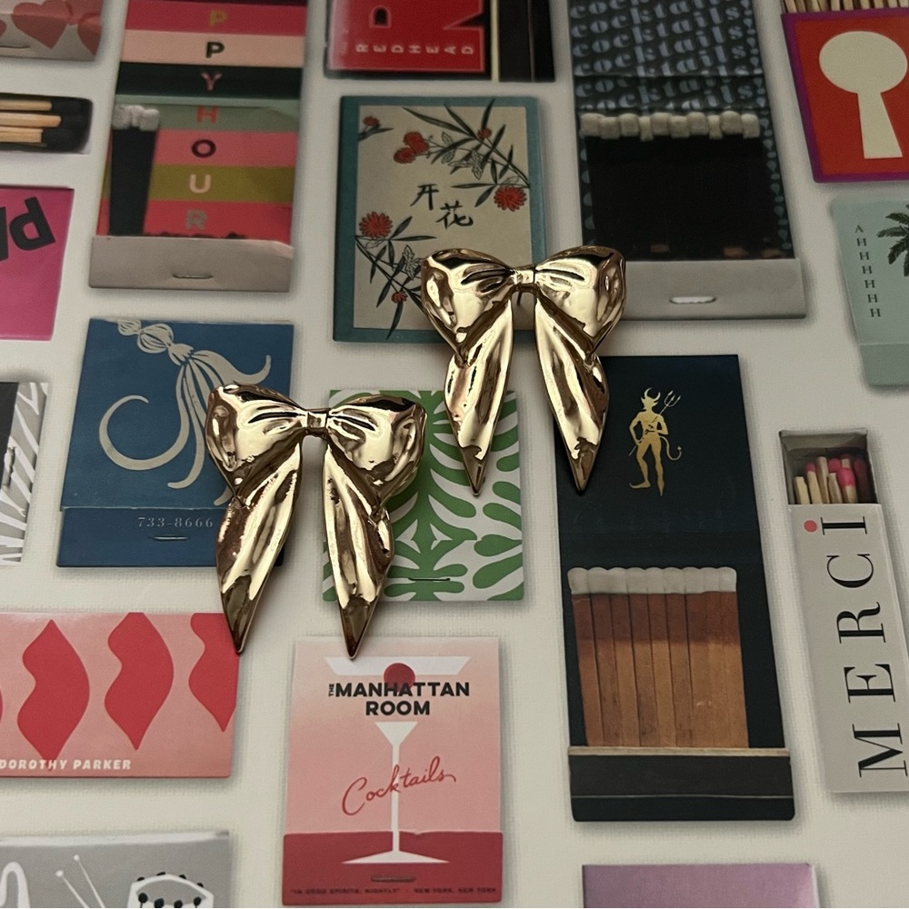 Gold Bow Earrings